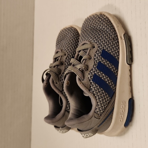 Adidas shoes size 7K gray blue sneakers has flaw play shoe - Picture 1 of 9